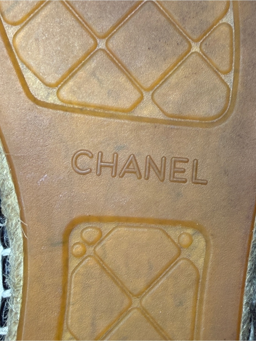CHANEL Black Leather Espadrille Slip-On Loafers - Picture 12 of 13